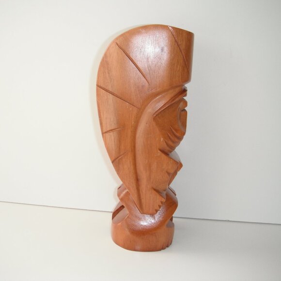 Hand Carved Solid Milo Wood Totem 10" High Maui Hawaii Figure Statue Sculpture - Picture 7 of 9